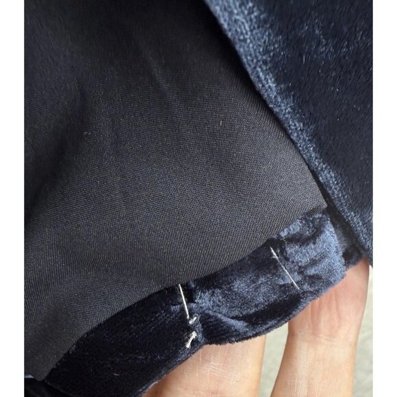 Ann Taylor Women's Blue Velvet One Button Jacket With Tie Belt Size 6 - Picture 8 of 8